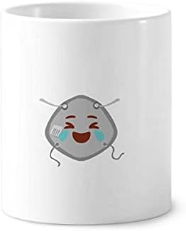 Rindo chorando, expressão de cabeça feliz por escova de caneta caneca cerc stand stand copo