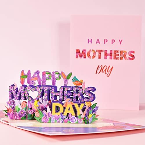 Shohoku Feliz Dia das Mães Pop-Up Cartão, Card de Dia das Mães 3D feito com envelope, cartão de mensagem- Flores aparecem cartões para a melhor mãe esposa vovó