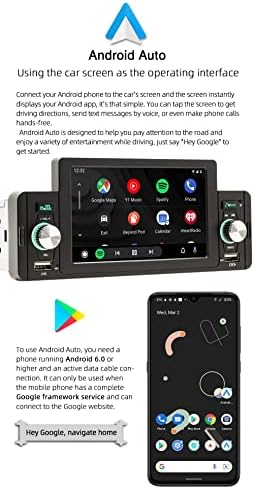 Polarlander 1 Din 5 Tela de toque Bluetooth Receptor de estéreo de carro Apple CarPlayer Android Auto Car Radio com