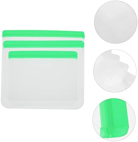 Solustre 3pcs Bolsa de preservação de alimentos Grébulos infantis de zíper transparente bolsas de armazenamento de armazenamento