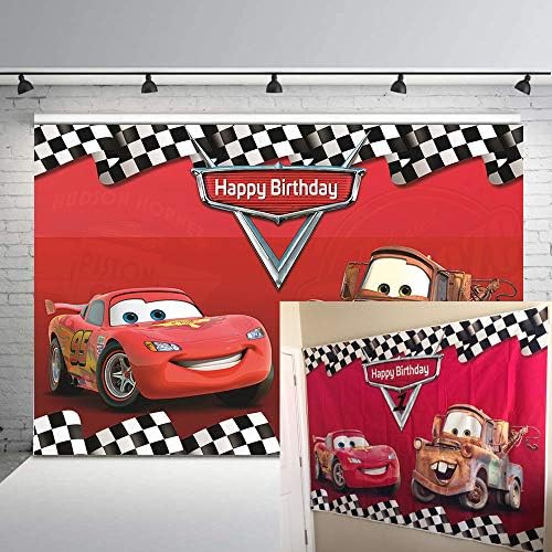 Ruini Car Racing Racing de Cartoon Carros de Cartoon Mobilização Decorações de Festa de Aniversário Decorações de Festas 7x5ft