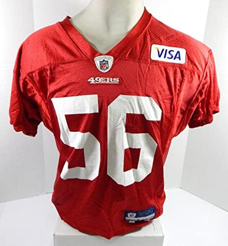 2009 San Francisco 49ers Scott McKillop 56 Game usou camisa de prática vermelha L 35 - Jerseys de jogo NFL não assinado
