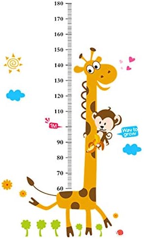 PLPLAAOO 4PCS CRIANÇAS MEDIÇÃO DE ALTURA DA MEDIÇÃO DE MARAL REMOVÍVEL, Macaco e girafa Altura do gráfico de altura Setores