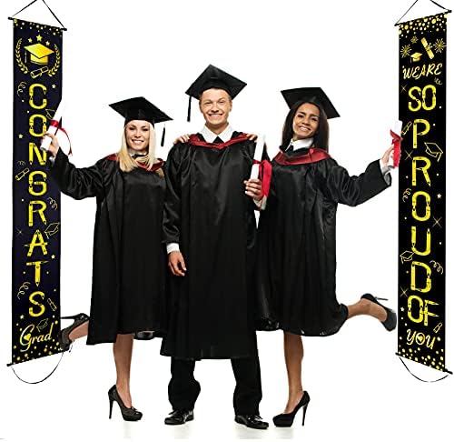 Estamos tão orgulhosos de você Banner Decoration Conjunto de graduação Banner de placas de graduação Parabéns para a festa