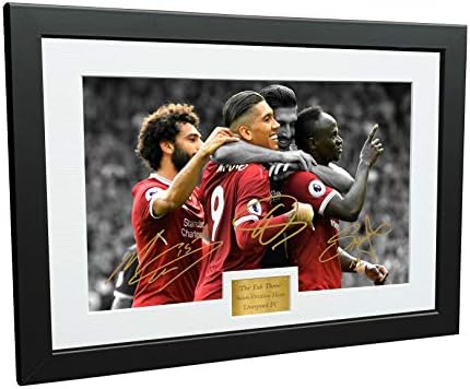 Fab Three - Roberto Firmino Mohamed Mo Salah Sadio Mane 12x8 A4 Liverpool FC - Foto de fotografia autografada Forte de imagens