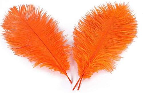 Zamihalaa 10-200pcs/lotes laranja penas de avestruz 15-70cm Penas de bricolage para artesanato para festas de carnaval decorações de casamento de halloween jóias plumas-65-70cm 26-28 polegadas-10pcs