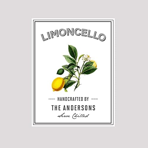 Rótulos personalizados de Limoncello, estilo de sombra com quadro, 2,15 x 2,8 ou 2,6 x 3,5-18 por pkg