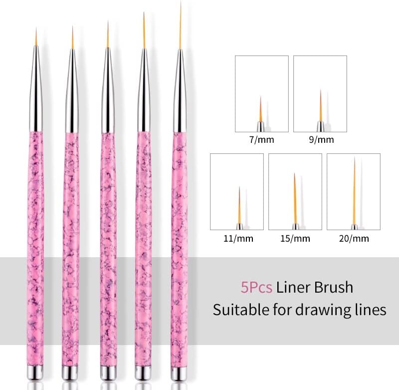 Nizyh Uil Art Liner Pintura FLOR DIY Design Desenho de detalhes de caneta de caneta conjunto de listras de manicure Ferramenta de dicas de grade
