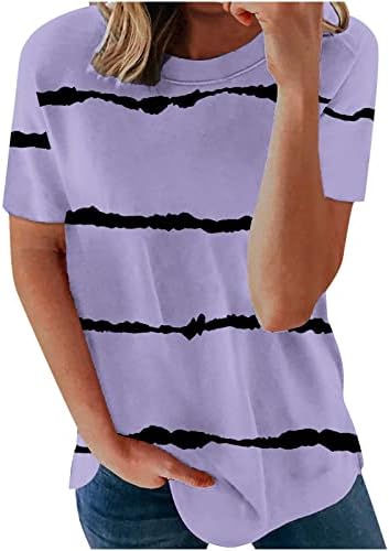Womens Summer tops casual manga curta listrada tee solta fit shirts t camisetas 2023 blusas de moda saindo tops