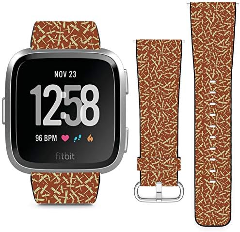 Compatível com Fitbit Versa, Versa 2, Versa SE, Versa Lite - pulseira de pulseira de couro substituta pulseira de faixa de faixa