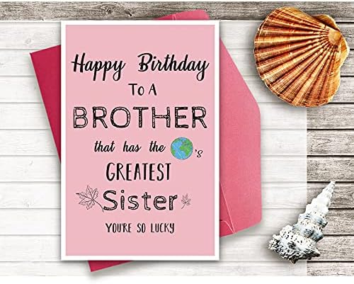 Joga cartão de aniversário para o irmão da irmã, cartão de aniversário engraçado, maior cartão de irmã não convencional