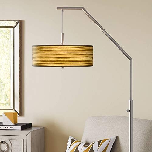 Tawny Zebrawood giclee Print Shade Arc Floor Lamp