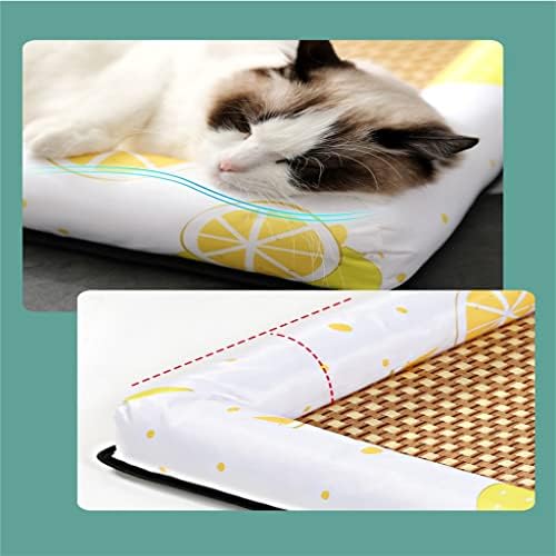 TJLSS Summer Pet Cool Pad Rattan com almofada de travesseiro Kennel Kennel Bed Comput Refrigeation Supplies
