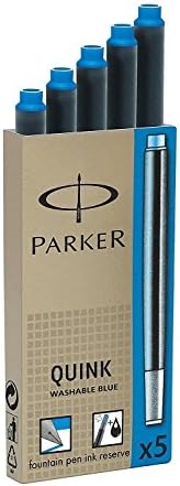 Parker Quink Washable Ink Cartuchges, tinta azul, 2 x 5/pacote