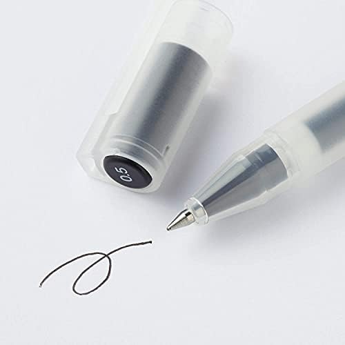 MUJI GEL TINTA BALLPONCO CAP TIPO 10 peças conjunto, preto, tamanho da ponta de ponta 0,5 mm