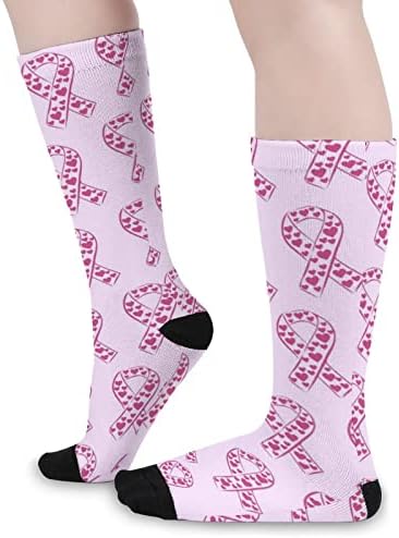 Meias de colorido de câncer de mama rosa de fita rosa exibem meias altas meias de tubo para adolescentes adultos