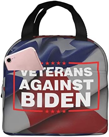 Veteranos da SWPWAB contra Biden - Anti Biden Reutilable Portable Foil Saco Bento Isolado Isulado para homens e mulheres