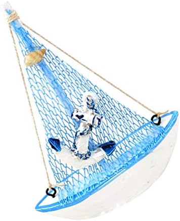 Ornamentos de Vicasky chique ornamento de veleiro criativo veleiro modelo artesanato de madeira decoração de mesa adorno para