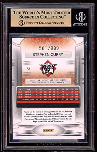 Stephen Curry Rookie 2009-10 Prestige Blue claro 230 BGS 9.5