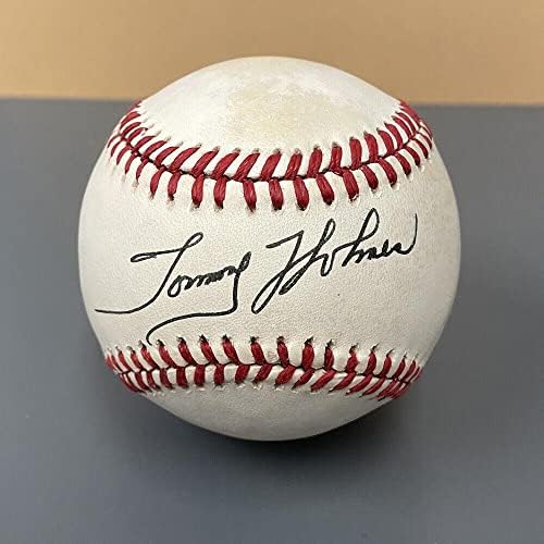 Tommy Holmes Boston Braves assinado OnL Baseball Auto com holograma B&E - Bolalls autografados
