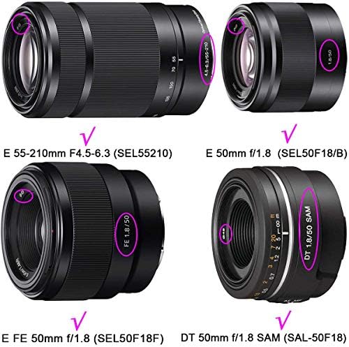Tampa de tampa de lente Ulbter de 49 mm para a Sony E-Mount Fe 50mm f/1,8, Sony E 55-210mm f/4,5-6.3 lente, Sony E 35mm f/1,8,