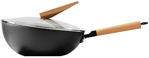 Gydcg Iron wok tradicional wok wok não bastão indução e panelas de cozinha a gás