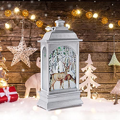 Luz de decoração de impressão de floco de neve de elks de Natal 2021 Novo luminoso luminoso luminoso lanterna de natal decoração