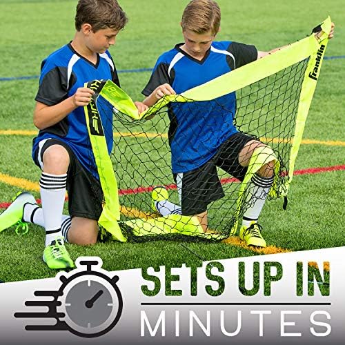 Franklin Sports Blackhawk Backyard Soccer Goal - redes de futebol pop -up portáteis - juventude + adulto dobrável interno + metas externas - múltiplos tamanhos + cores - perfeita para jogos + prática