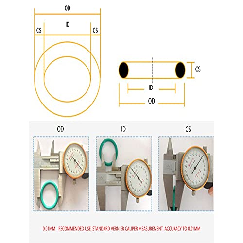Othmro 50pcs Nitrile Rings Rings de borracha, arame de 3,5 mm DIA 25mm od métrica de vedação NBR lavadora de borracha NBR para vedação
