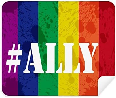 Ally LGBT Rainbow Padrão de limpeza de pano de pano limpador 2pcs Camurça tecido