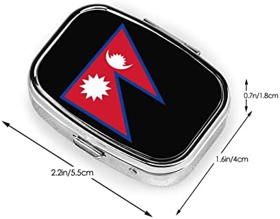 NEPAL FLAG SQUIRQUE MINI CAIXA DE VIAGEM MEDICIMENTO DA CAIXA DE VIAGEM ORGANIZADOR CASE PILHA DE METAL PORTÁVEL