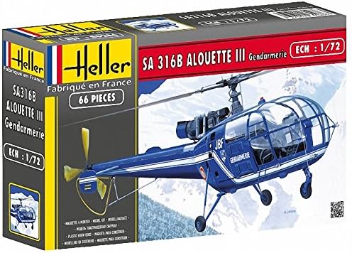 Heller SA316B ALOUETETE III GEndarMerie Helicopter Model Building Kit