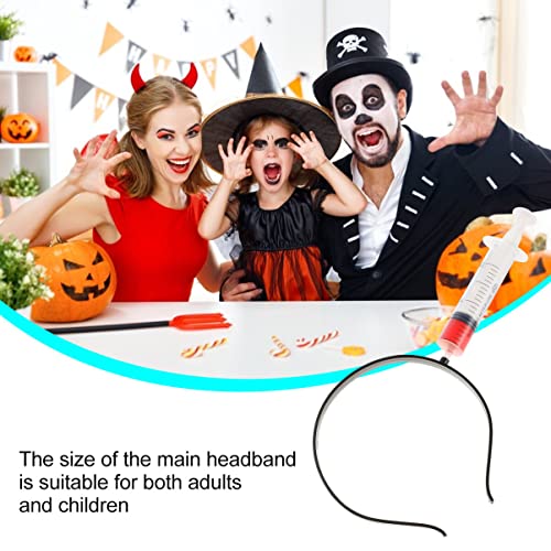 Minkissy 3pcs Halloween Bandra da cabeça Sangrafando a faca da faixa da cabeça ensanguentada através da cabeça Toys de terror Party Hair Hoop Acessórios de fantasias assustadoras