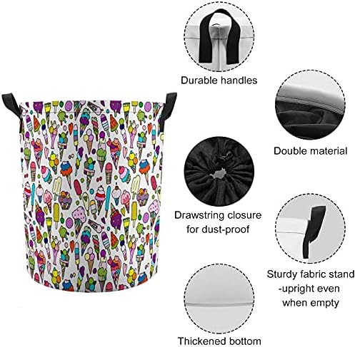 Nudquio Summer é uma cesta de sorvete com tampa de fechamento de cordas e lida com o cesto de armazenamento para o escritório do quarto