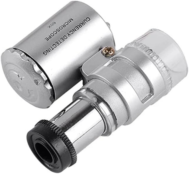 Sawqf 60x Mini bolso de alta potência Microscópio Profissional Microscópio de Apreciação de Joias Microscópio LED LED UV Linente UV