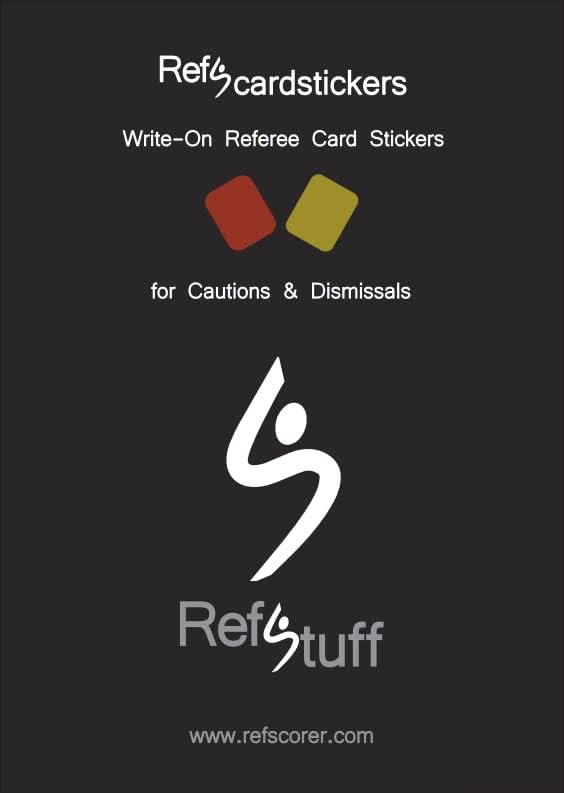 RefcardStickers - Futebol Árbitro de futebol Write -On Árbitro de Arbilhão Match Day Record Stickers