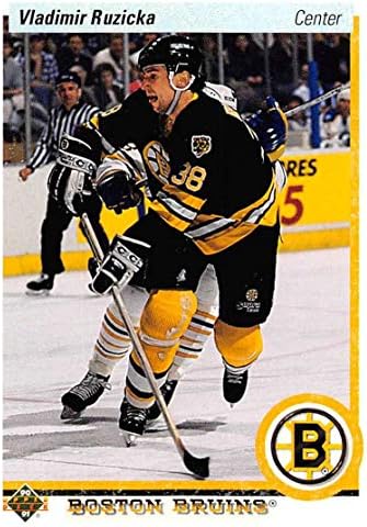 1990-91 Upper Deck 1991 Variação do holograma Hóquei 538 Vladimir Ruzicka RC Cartão de estreia Boston Bruins NHL Cartão de