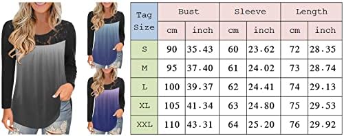 Blusas femininas e tops, com renda casual e casual, camisetas de manga longa e camisetas elegantes camisetas gráficas