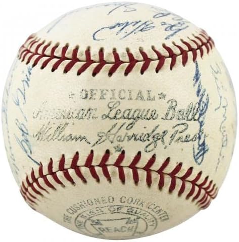 1956 Yankees Mantle & Berra, Ford, Rizzuto, Bauer assinou Oal Baseball PSA - Bolalls autografados
