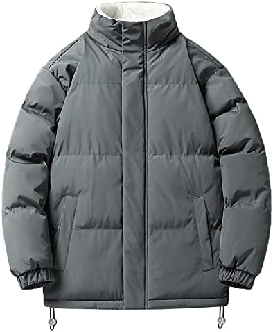 FSAKJKEE Puffer Jacket Men, Down Coats Appellance Manga longa Casacos de inverno Capuzes espessos jaquetas de depuração macia