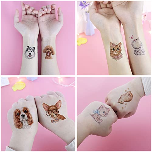 Jansong 10 lençóis pequenos Cato temporário Cartoon corporal Arte Crianças Tattoo Tatuagens impermeáveis ​​para meninos meninas