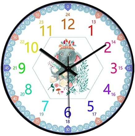 Relógio de parede de 12 '' silencioso fácil de instalar relógio para aprender o tempo de tempo operado colorido para a sala