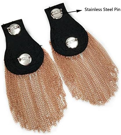 Tassel Chain ombro Epaulet Punk Fringe Apliques Interior de ombro 1 par