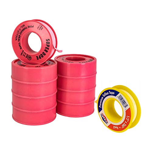 Procuru 4-Pack-Pack-Grady Pipe Freed Sealant 4-Mil Teflon, rosa e amarelo, para água e gás