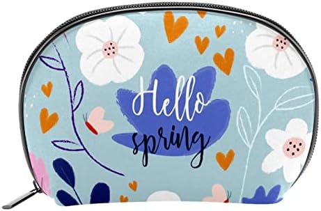 Bolsa de maquiagem de viagem, bolsa de cosméticos Caso organizador, para mulheres para produtos de higiene pessoal, hello hello spring