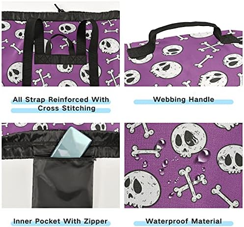 Bolsa de lavanderia de Halloween de Halloween com tiras de ombro de lavanderia Backpack Bolsa Fechamento de Custring Destruto Handper