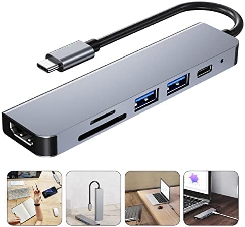SOLustre USB Hub 2PCS6 Slot para cubo de caça-níqueis Splitter Splitter Expansão compatível portas USB Tipo de tablet Pro