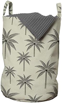 Bolsa de lavanderia de palmeira de Ambesonne, itens de plantação de estilo vintage longos vibrações havaianas tropicais, cesto