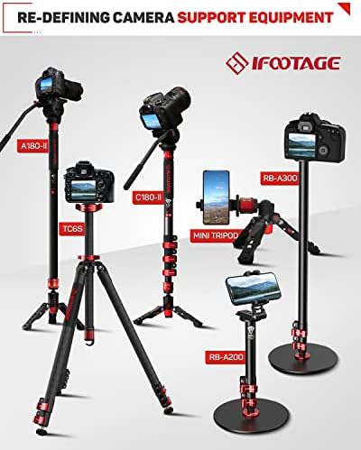 IFOTAGE Cobra 2 Base redonda Monopod, Monopod de 22 Table Monopod, Monopódio de Câmera de Alumínio com Base, Monopods