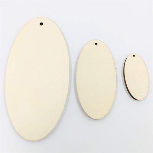 30pcs Wood Brincho oval em branco Formas de corte a laser para fabricação de jóias